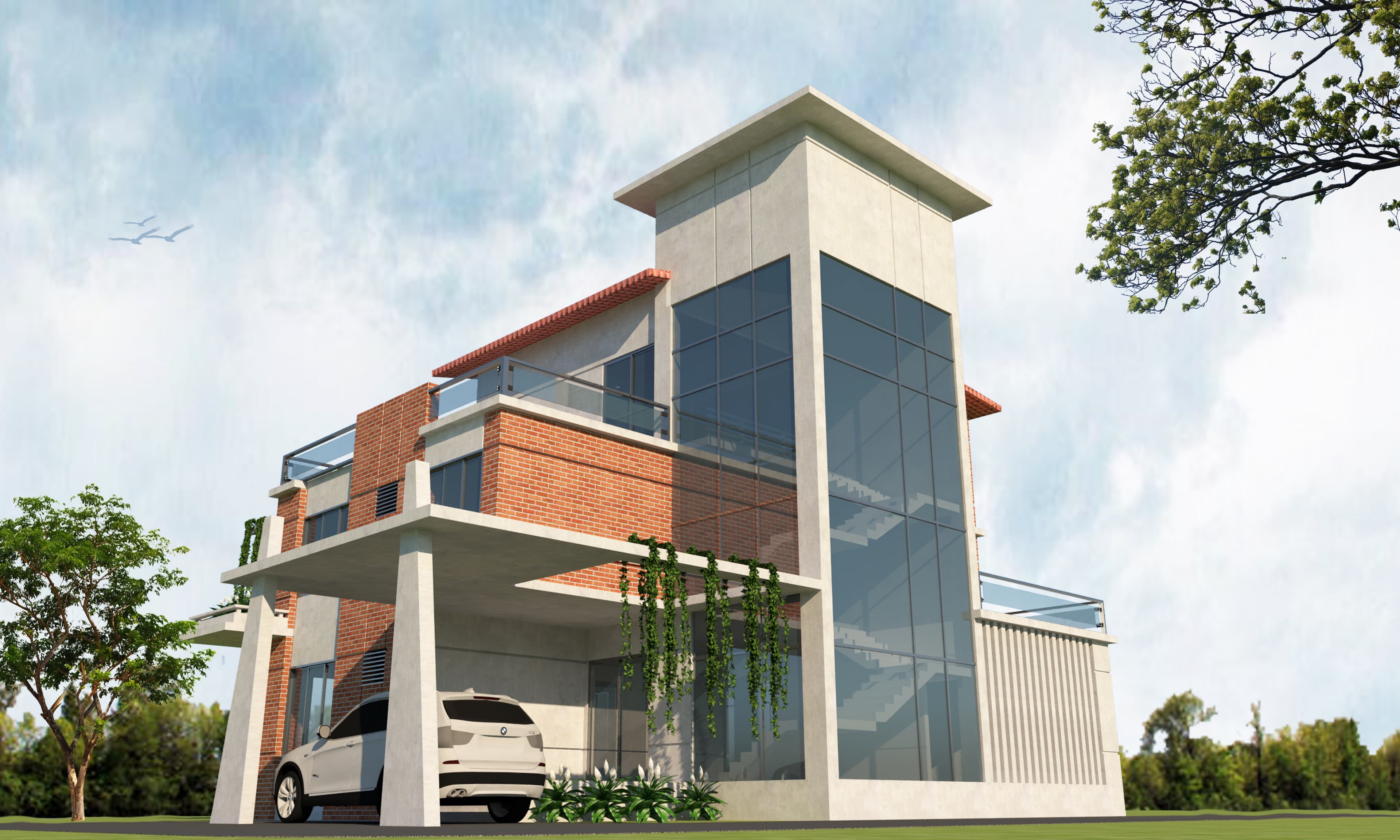 A single family residential duplex at Savar